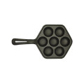 7-Holes Baking Tray Cast Iron Takoyaki Pan with Long Handle